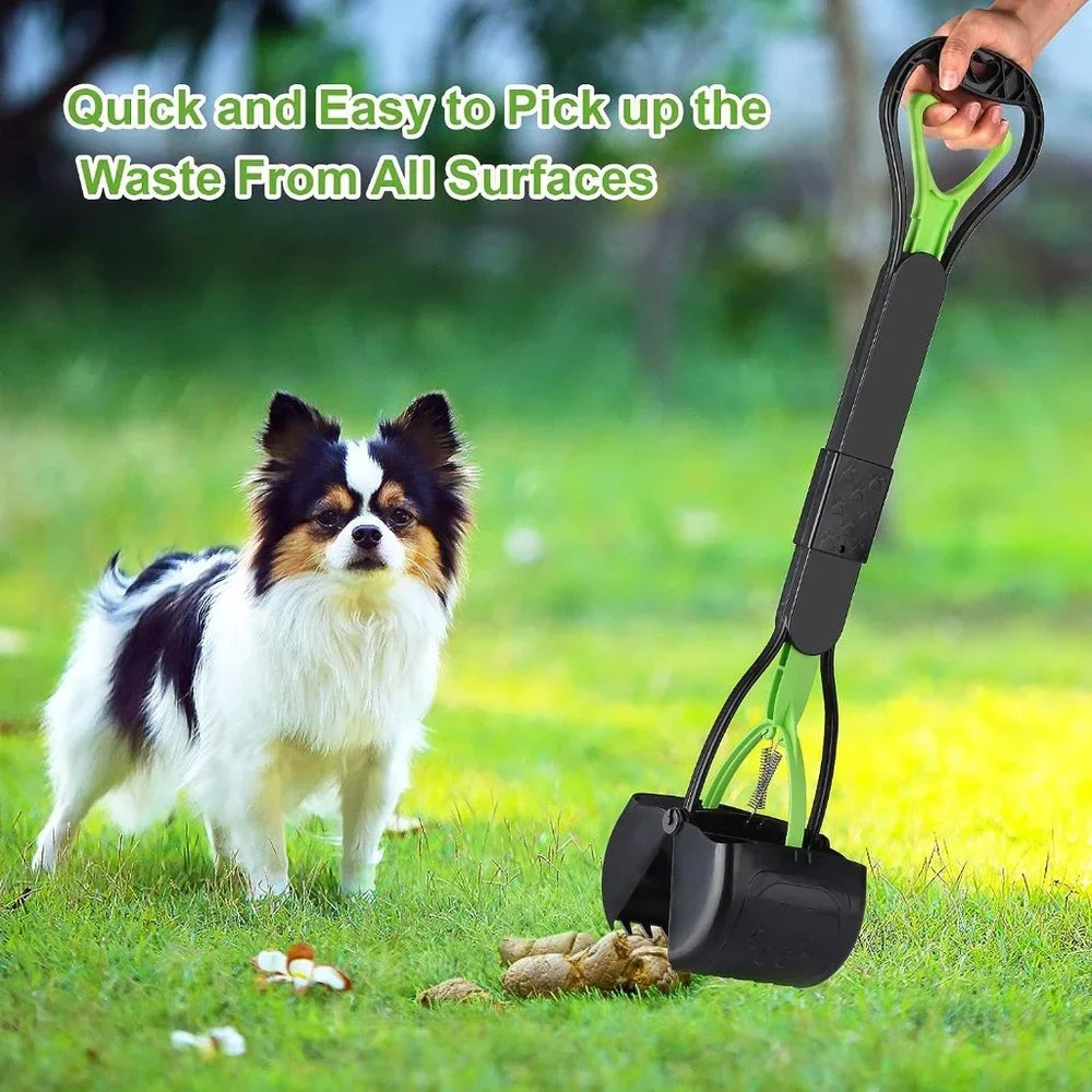 Non-Breakable Pooper Scooper for Dogs, 28inch Long Handle Foldable Portable Dog